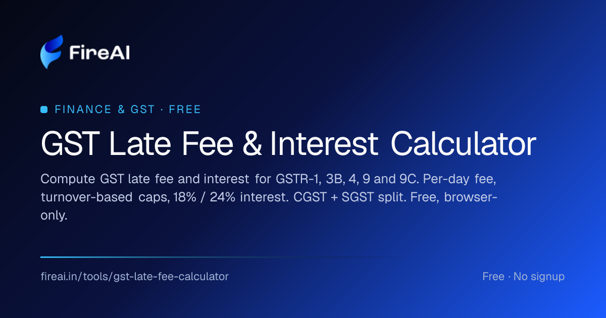 GST Late Fee & Interest Calculator (GSTR-1 / 3B / 9)